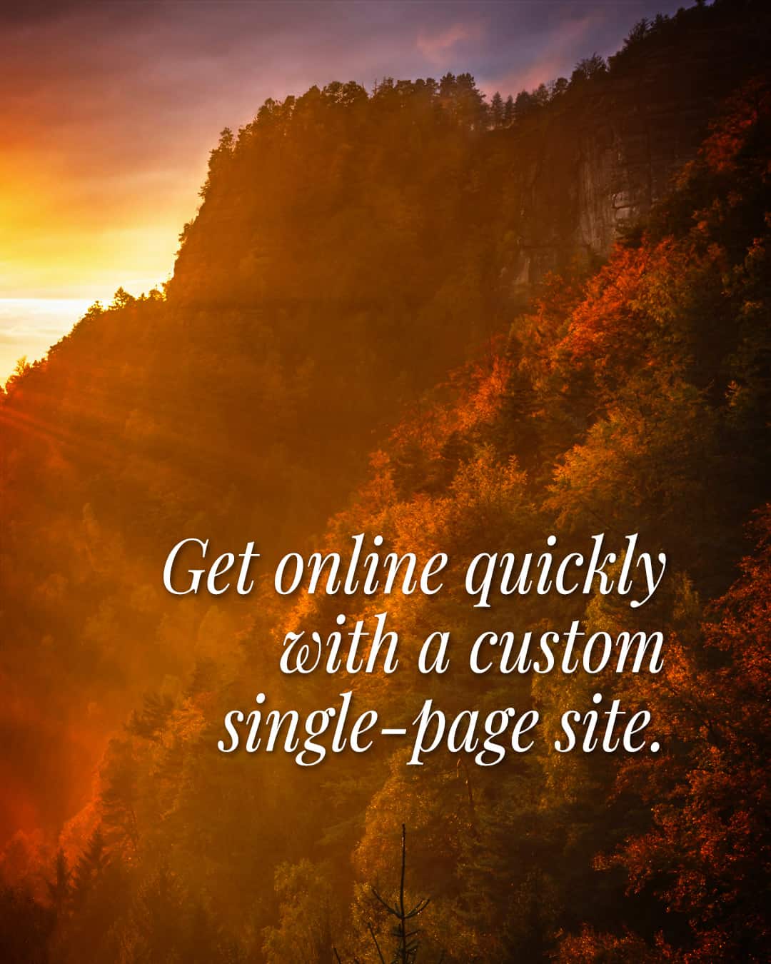 Present your business simply with a one-page website, fast to load and easy to manage.