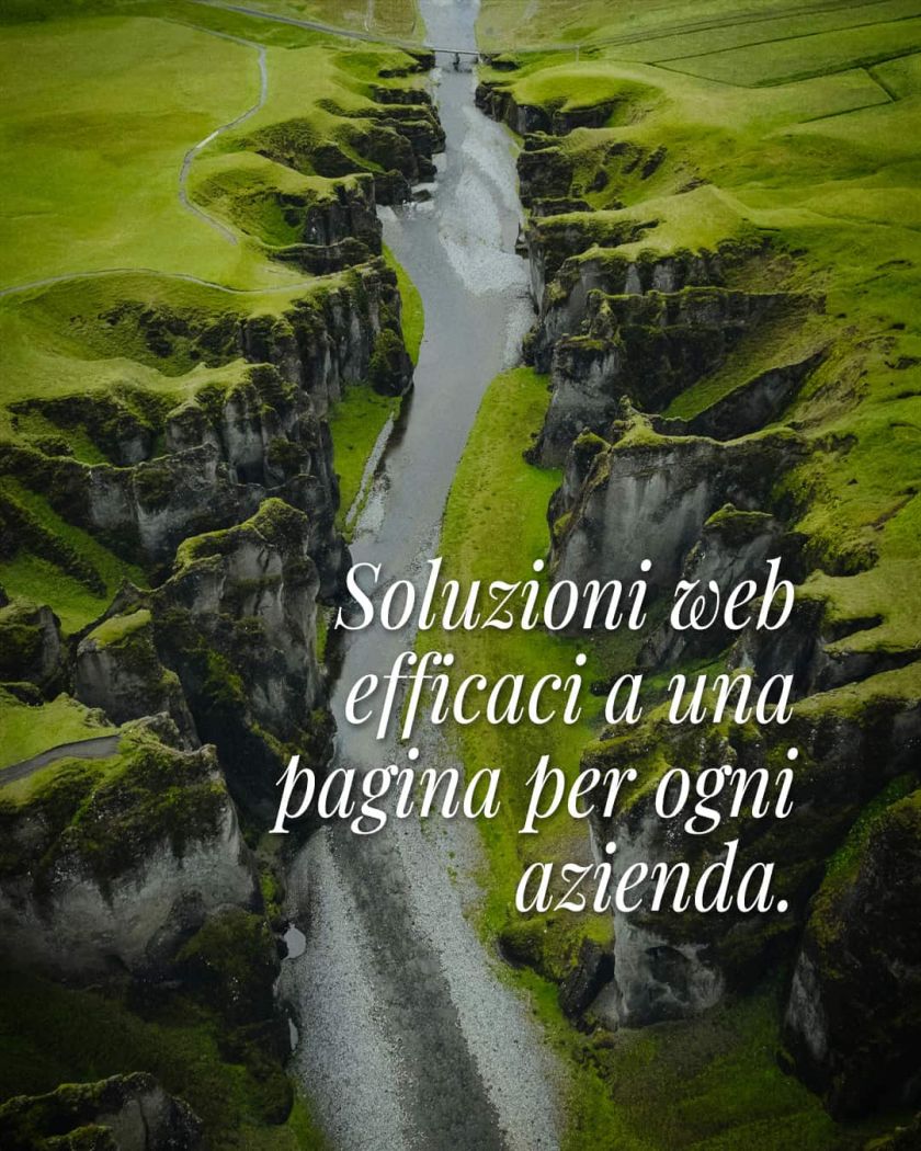 Un sito web di una pagina progettato per mettere in risalto l'essenziale della tua attività, con un'interfaccia intuitiva.